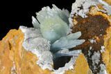 Blue Bladed Barite Crystal Clusters with Calcite - Morocco #138293-4